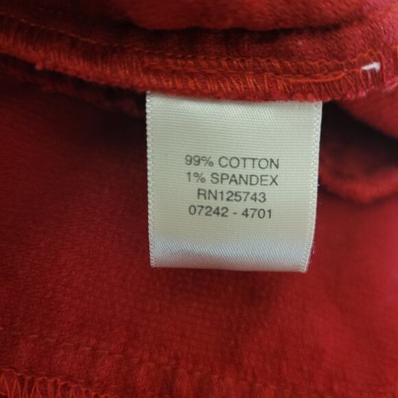 Christopher & Banks Red Button-Up Blazer Jacket Large Stretch Cotton Corduroy - Picture 4 of 7